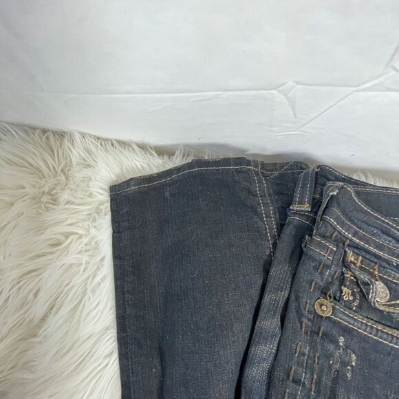 MEK Denim Santiago Distressed Straight Leg Jeans Sz 28 X 34 Long - Picture 4 of 14